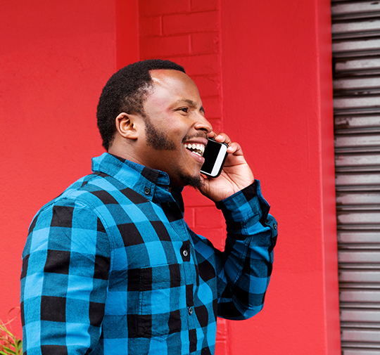 A man talking on the phone